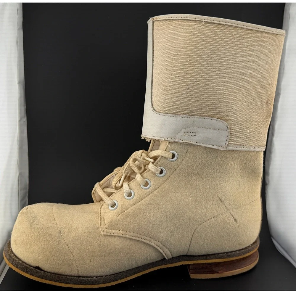 Vintage A.R. Hyde & Sons: QM-6677, Canvas Felt Mukluk Boots, Cream, Mens Large